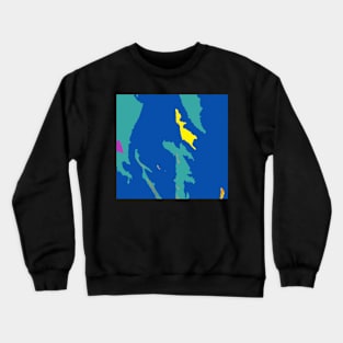 Paint spatters in blue teal yellow Crewneck Sweatshirt